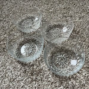 4 Vintage Arcoroc France Crystal Glass Bowls